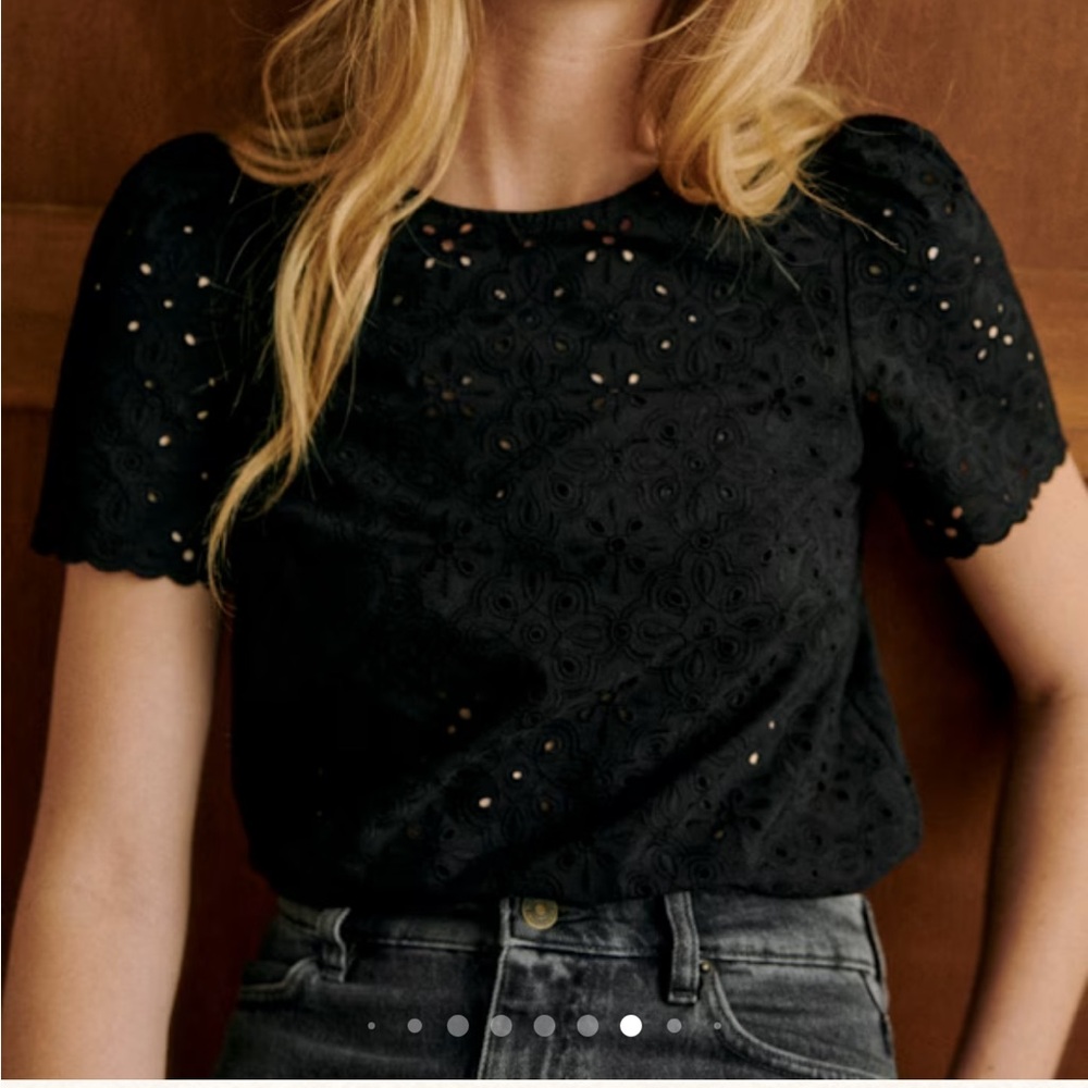 Sezane black Annabelle blouse